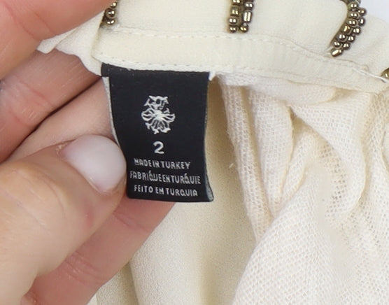 Womens UK Size 10 Maison Scotch Ivory Basic Blouse