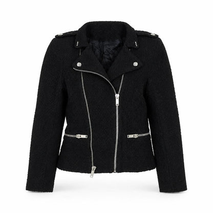 Womens UK Size S Zara Black Biker Coat