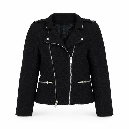 Womens UK Size S Zara Black Biker Coat