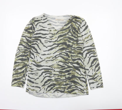 Womens UK Size M Viola Borghi Green Basic T-Shirt