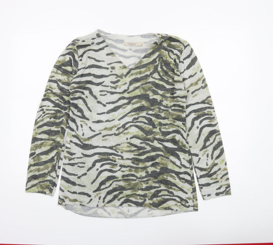 Womens UK Size M Viola Borghi Green Basic T-Shirt