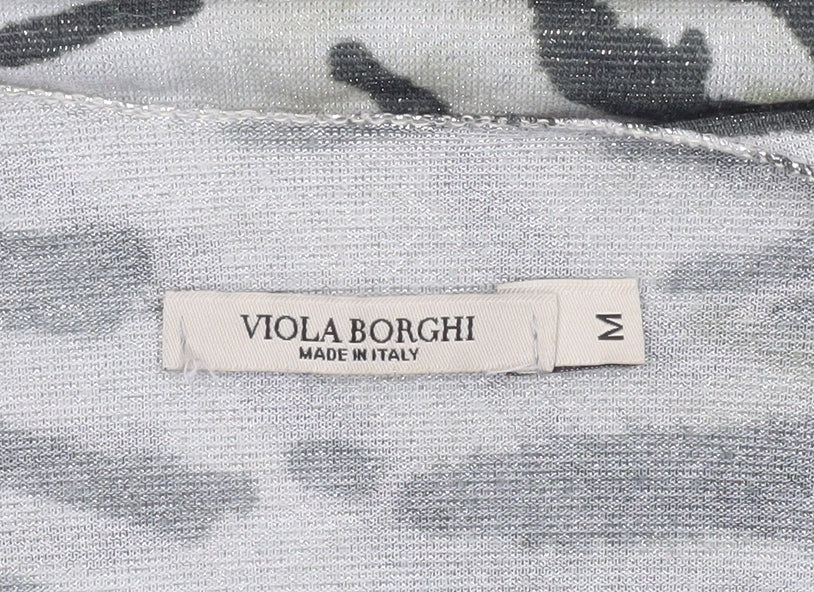 Womens UK Size M Viola Borghi Green Basic T-Shirt
