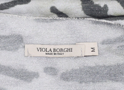 Womens UK Size M Viola Borghi Green Basic T-Shirt