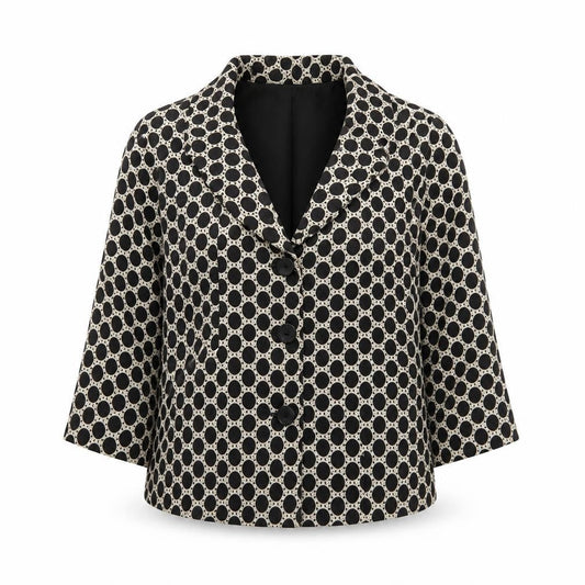 Front view of Alex & Co. Women’s Black Polka Dot Lined Blazer UK 12 Classic Fit