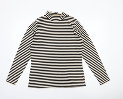 F&F Women’s Black Striped Roll Neck Long Sleeve Top Size 20