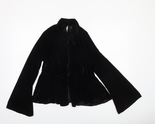 Womens UK Size 14 ASOS Design Black Wrap Blouse