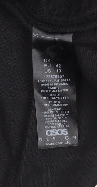 Womens UK Size 14 ASOS Design Black Wrap Blouse