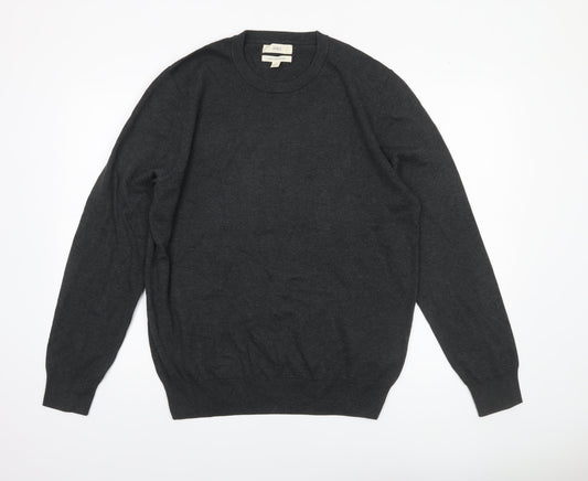 Marks and Spencer Men’s Grey Fine Cotton Crew Neck Jumper Size L