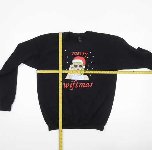 Womens UK Size XL Gildan Black Pullover Sweatshirt