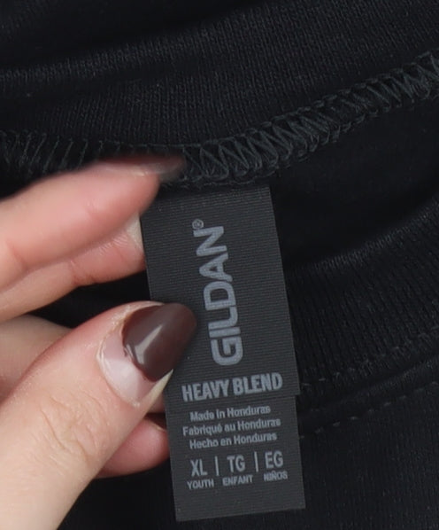Womens UK Size XL Gildan Black Pullover Sweatshirt