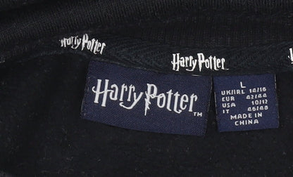 Womens UK Size L Harry Potter Black Pullover Sweatshirt