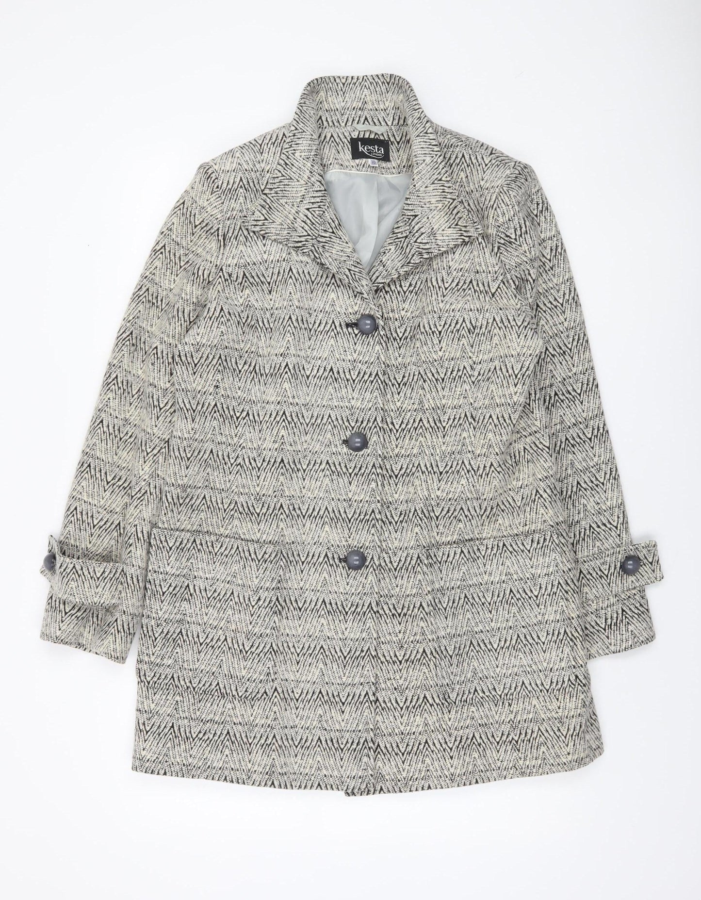Womens UK Size 10 Kesta London Grey Overcoat