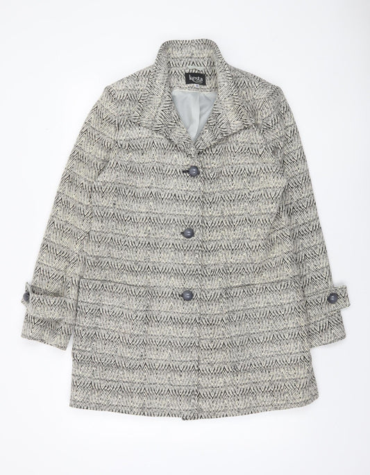 Womens UK Size 10 Kesta London Grey Overcoat