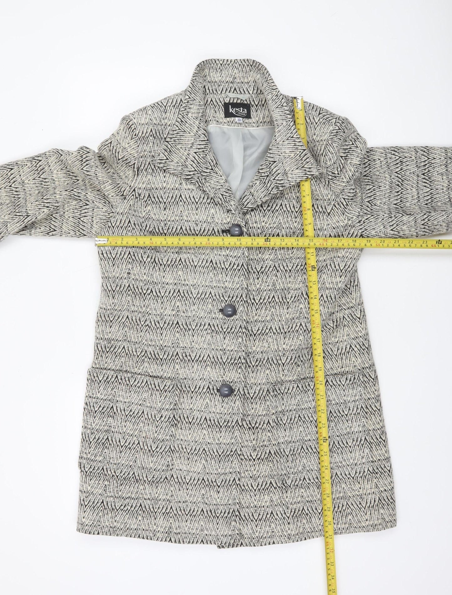 Womens UK Size 10 Kesta London Grey Overcoat