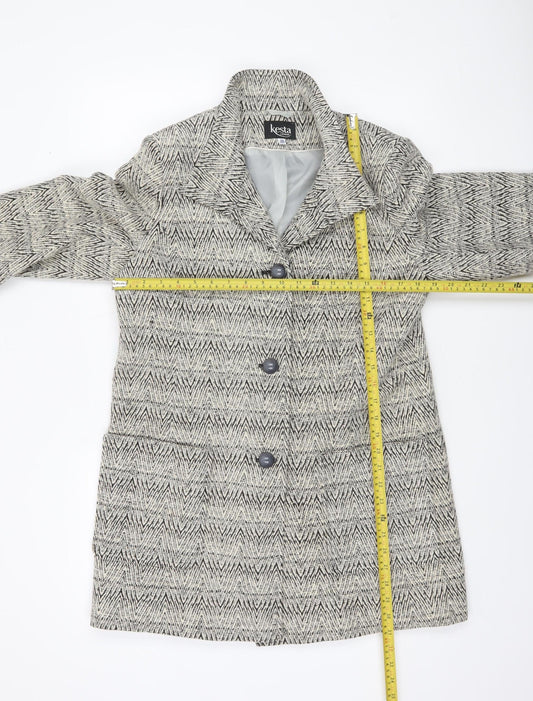 Womens UK Size 10 Kesta London Grey Overcoat