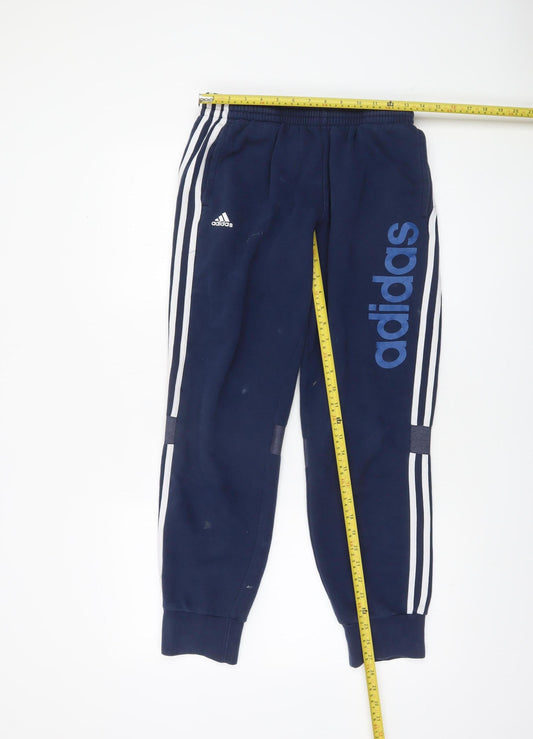 Boys UK Size 13-14 Years adidas Regular Fit Jogger Blue Trousers