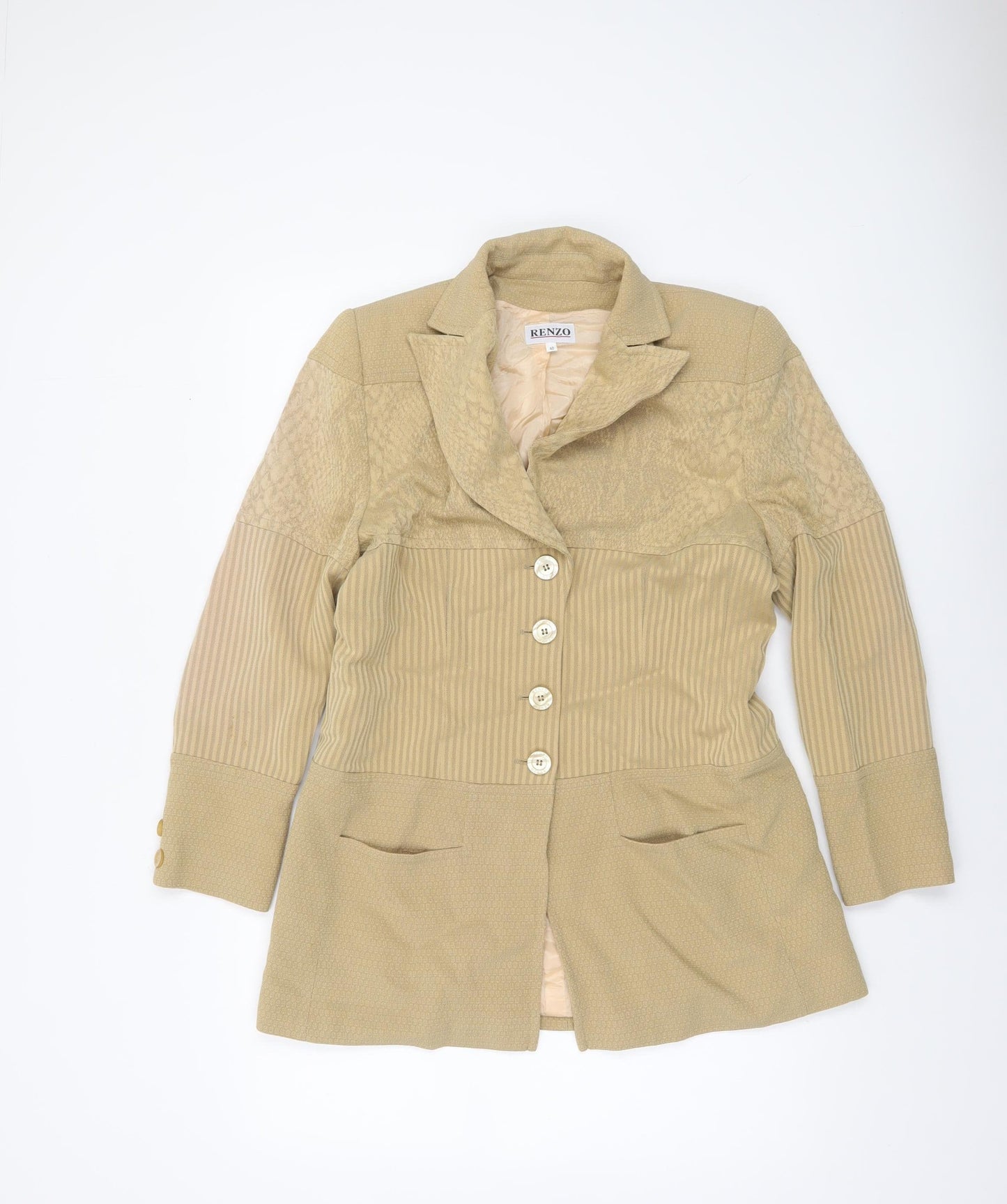 Womens UK Size 12 Renzo Regular Beige Suit Jacket