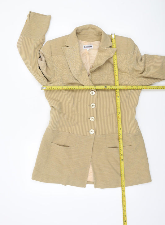 Womens UK Size 12 Renzo Regular Beige Suit Jacket