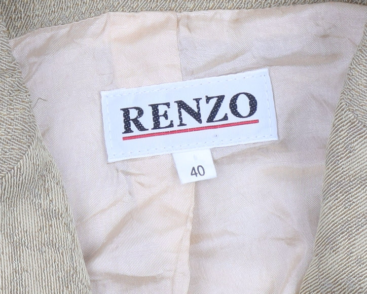 Womens UK Size 12 Renzo Regular Beige Suit Jacket