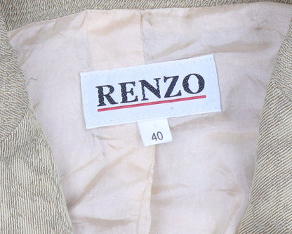 Womens UK Size 12 Renzo Regular Beige Suit Jacket