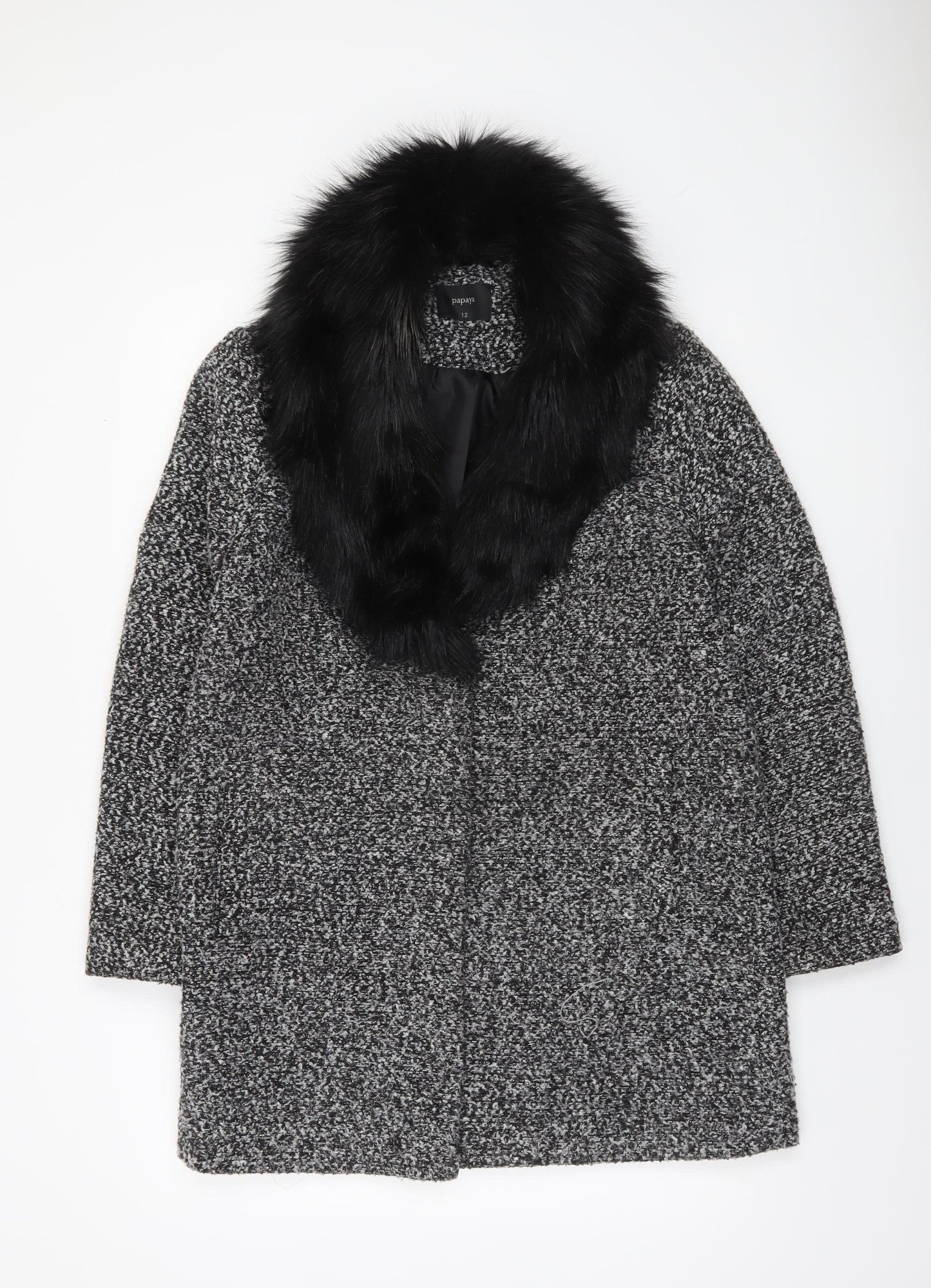 Womens UK Size 12 Papaya Grey Overcoat