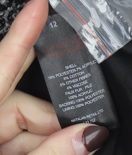Womens UK Size 12 Papaya Grey Overcoat