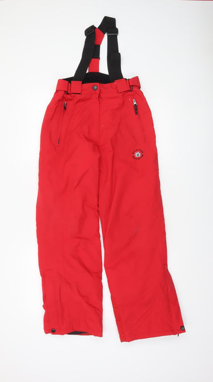 Boys UK Size 12 Years Alive Regular Fit Snow Pants Red Trousers