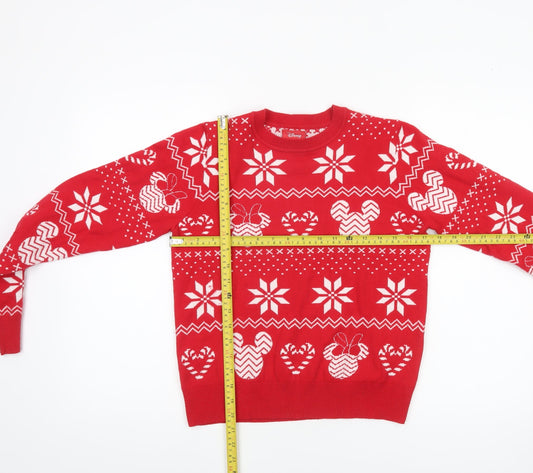 Womens UK Size S Disney Red Pullover Jumper