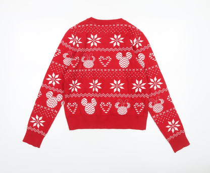 Womens UK Size S Disney Red Pullover Jumper