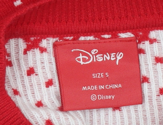 Womens UK Size S Disney Red Pullover Jumper