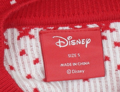 Womens UK Size S Disney Red Pullover Jumper