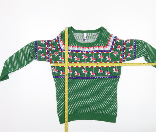 Womens UK Size 8 By Henry Holland Green Pullover Jumper