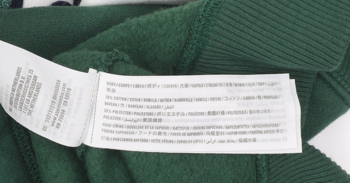 Mens UK Size XS Hollister Green Pullover Hoodie