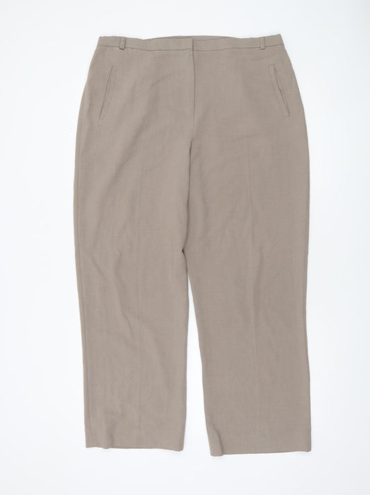 Womens UK Size 18 Eastex Regular Fit Casual Business Workwear Beige Trousers