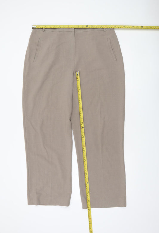 Womens UK Size 18 Eastex Regular Fit Casual Business Workwear Beige Trousers