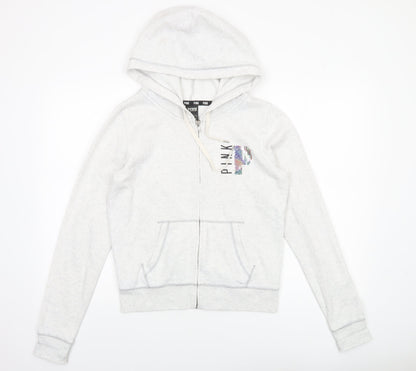 Womens UK Size S Victoria's Secret PINK Grey Full Zip Hoodie