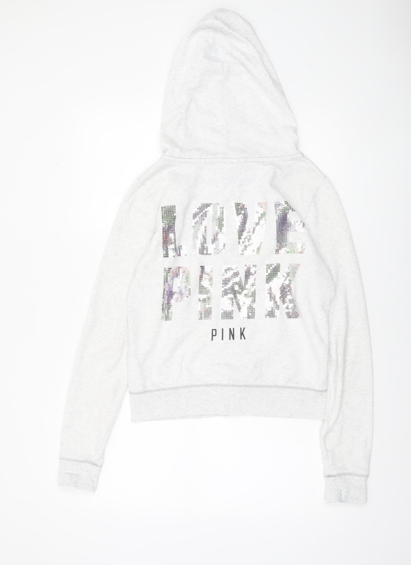 Womens UK Size S Victoria's Secret PINK Grey Full Zip Hoodie