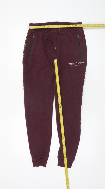 Womens UK Size 8 Pink Soda Sport Regular Fit Jogger Red Trousers