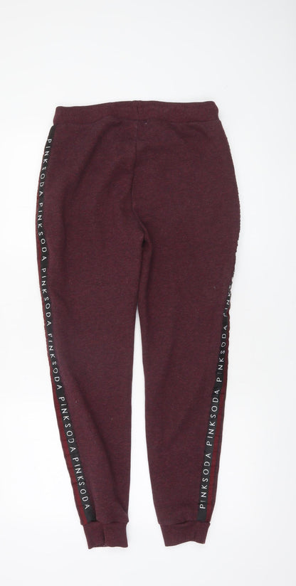 Womens UK Size 8 Pink Soda Sport Regular Fit Jogger Red Trousers
