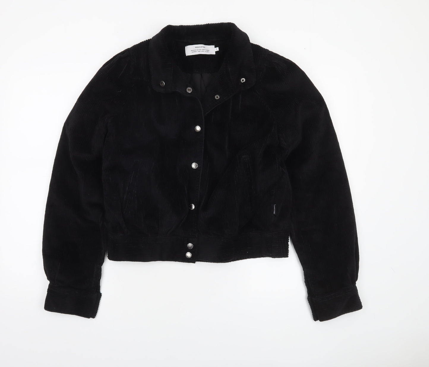 Womens UK Size S Dedicated Black Bomber Jacket