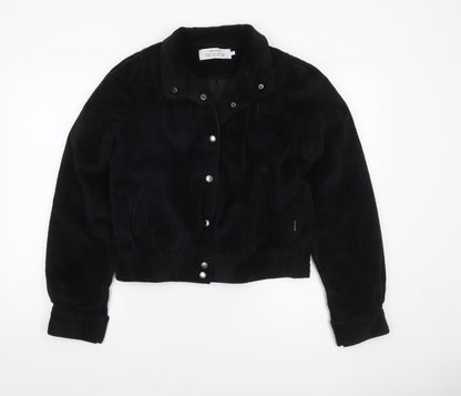Womens UK Size S Dedicated Black Bomber Jacket