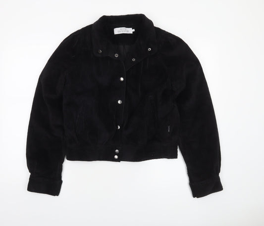 Womens UK Size S Dedicated Black Bomber Jacket