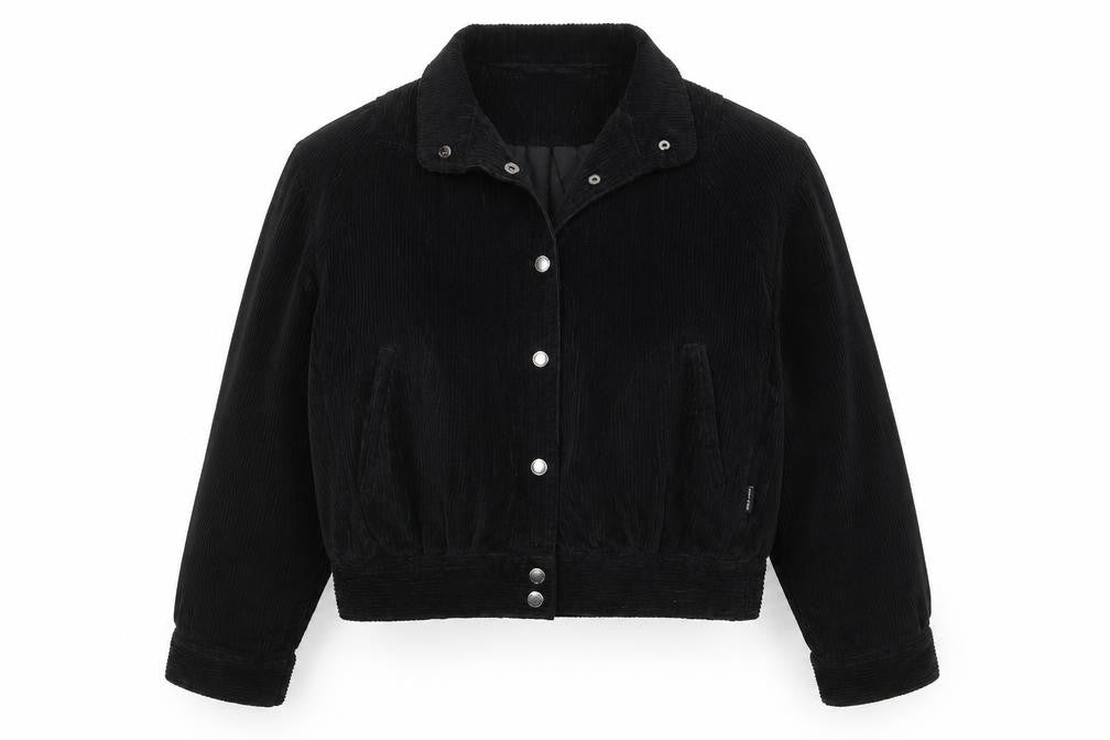 Womens UK Size S Dedicated Black Bomber Jacket