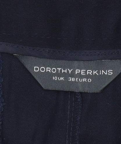 Womens UK Size 10 Dorothy Perkins Slim Fit Cropped Blue Trousers