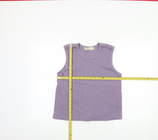 Womens UK Size 14/16 Cotton Traders Purple Basic Tank