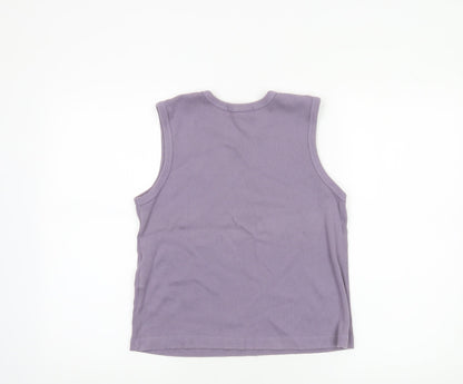Womens UK Size 14/16 Cotton Traders Purple Basic Tank