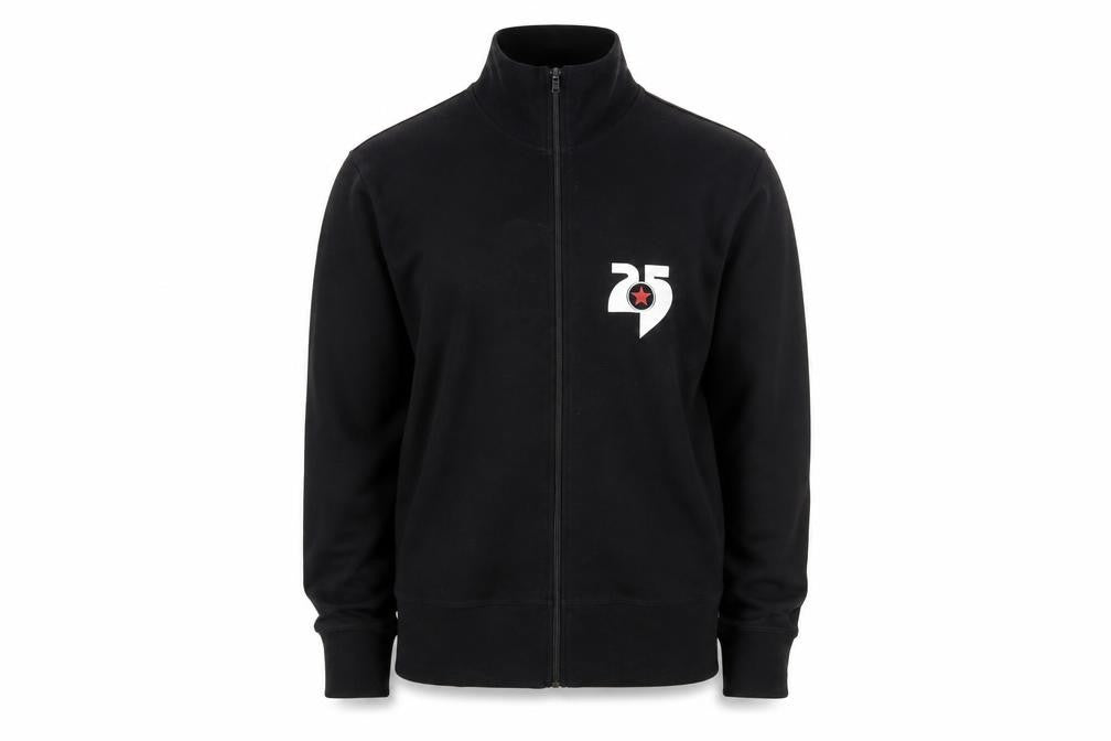 Mens UK Size M Moto Black Full Zip Sweatshirt