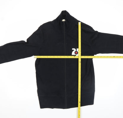Mens UK Size M Moto Black Full Zip Sweatshirt