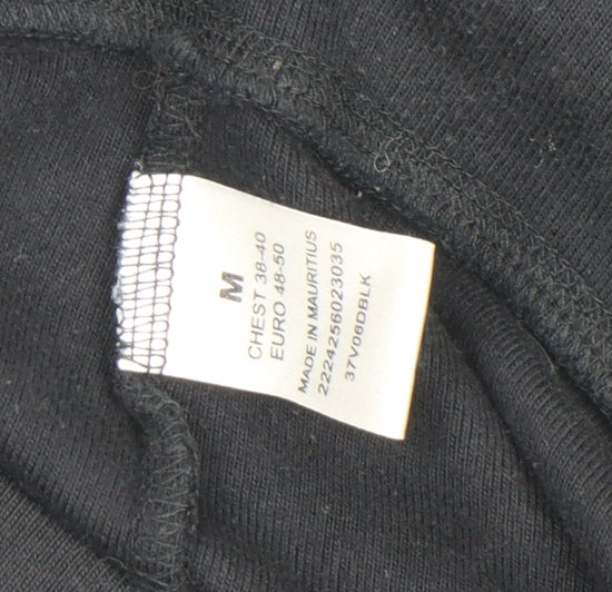 Mens UK Size M Moto Black Full Zip Sweatshirt
