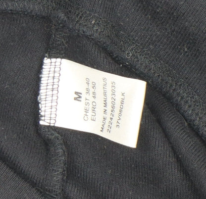 Mens UK Size M Moto Black Full Zip Sweatshirt
